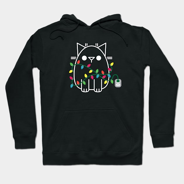 Paws the Cat - Twinkle Lights Hoodie by StephDillon